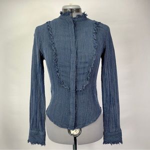 BDG Urban Outfitters Women’s Ruffle Front Button Down Gauze Top Size XS